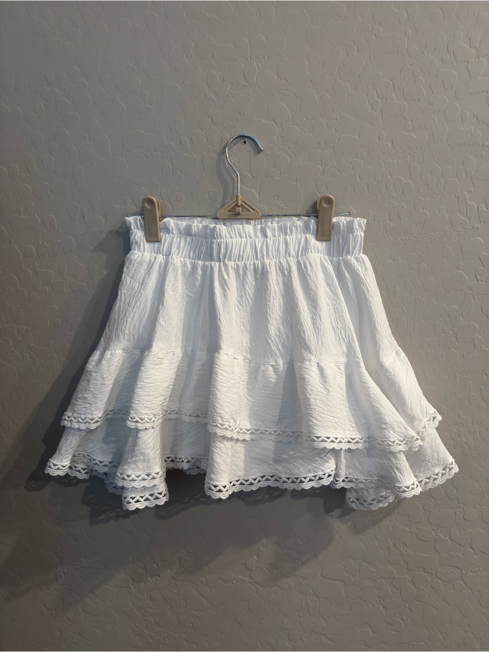 Layered Ruffle Mini Skort in White - Picture 4 of 5